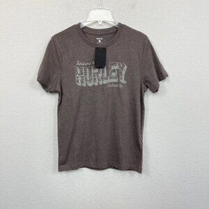 Hurley Welcome to Paradise Brown Short Sleeve Graphic Tee Mens Small NEW